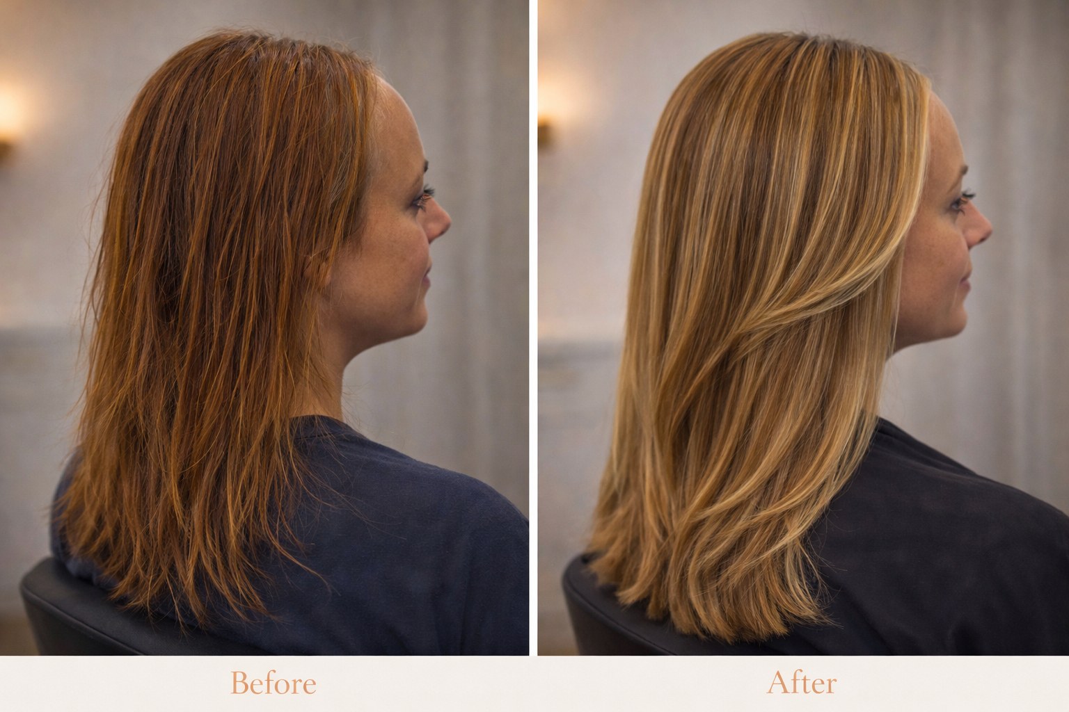 Corrección de color con balayage rubio