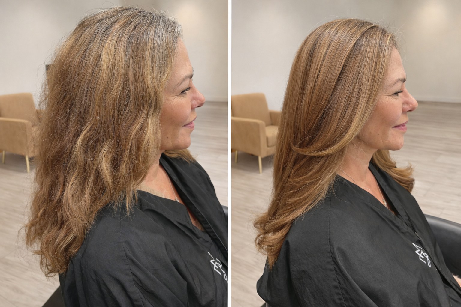 Transformación de color borgoña brillante