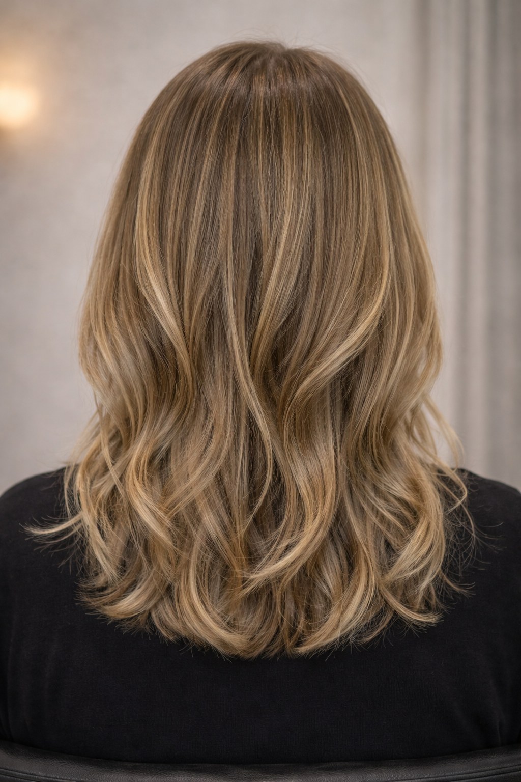 Cabello castaño largo antes del balayage